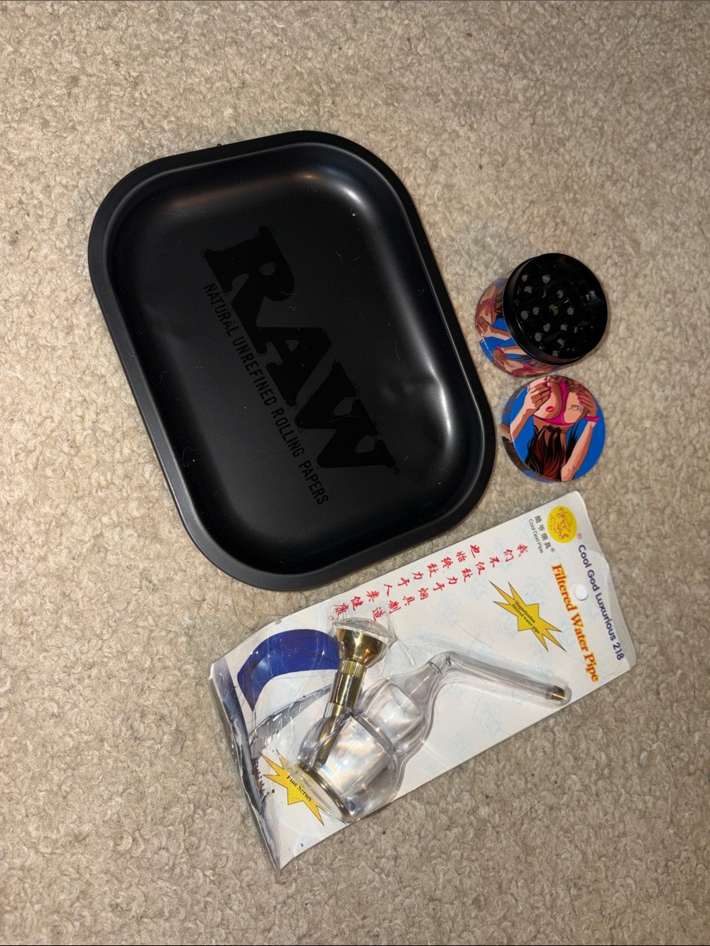 Black Rolling Tray - Durable Metal Party Tray with Accessories